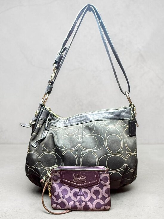 Coach Handbags - Coach Mia Convertible Shoulder Handbag 15760 & Coach Plum Signature Wristlet